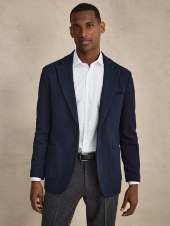 John Henric Men's Navy Blue Single Breasted Casual Blazer Size M