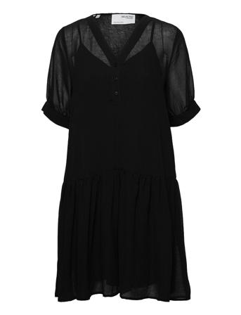 Slfabigail 2/4 Short Dress M Black Selected Femme