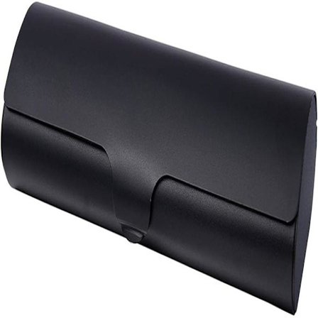 Sort aluminiums brilleetui, ultralet, hårdt, til nærsynede briller