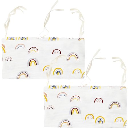 2-delt baby seng organizer, hængende 2-i-1 børneværelse organizer, baby seng opbevaringspose, bleer baby seng pose, justerbar børneværelse