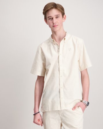 Lyle & Scott Linen SS Shirt Beige Skjortor Kille - Kids Brand Store