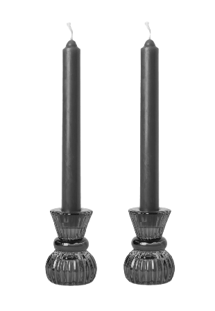 MANO ATELIER Gåvoset hög ljusstake och ljus, 2-pack Ljus & ljusstakar Grå ONESIZE