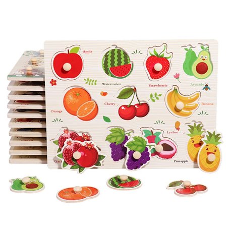 Montessori Puiset Käsitarralaudat Tangram Jigsaw Vauva Opetussarja Sarjakuva Ajoneuvo Eläimet Hedelmät 3D Palapelit Varhaiskasvatus