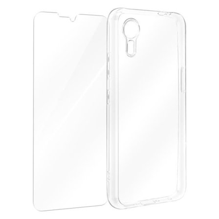 Fodral till Samsung Galaxy Xcover 7 Hard med 9H härdat glas 4smarts Transparent