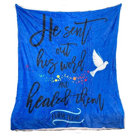 Plush Filt Pläd med vackert budskap ca 130 cm x ca 160 cm