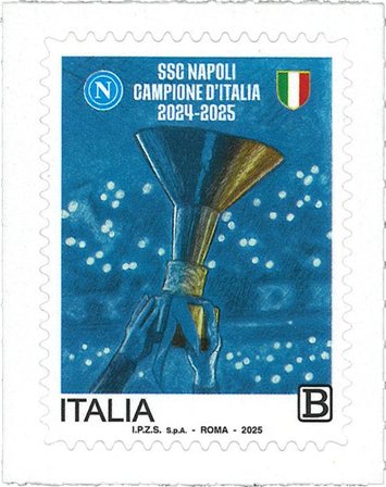 Italien - Fodboldmester SSG Napoli - Postfrisk frimærke