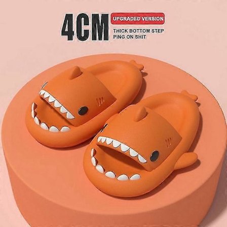 2022 Haj Slippers Skridsikre Badesandaler Bløde Sommersandaler Til Mænd Kvinder Orange 38-39