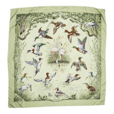 Hermès Vintage, Pre-owned Scarf Groen, Dames, Maat:ONE Size