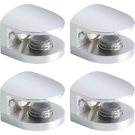 4-pak Glashyldeholder, Justerbare klemmer til hylder, Vægmonterede klemmer til 6-8 mm glashylder, Badeværelsesklemme Holder Støtte Hardware_Su