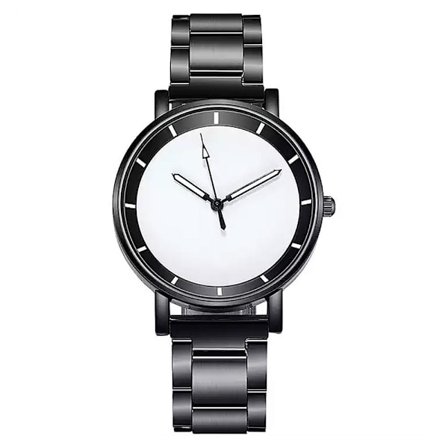 Klocka Svart armband i rostfritt stål Clean - Välj färg