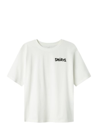 LMTD Nlnfordy Smurfs Ss L Top Bfu - White - 134-140