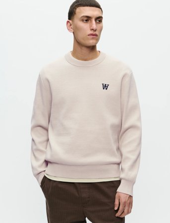 WOOD WOOD Wwcurt Crew Neck 25212 - Cream - XS