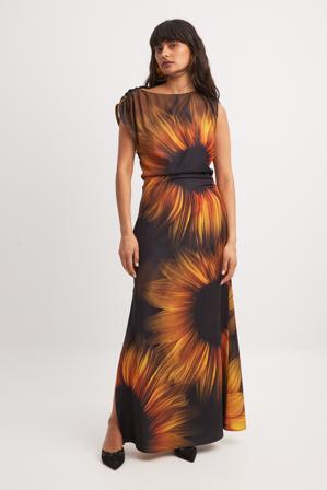 Elin Warnqvist x NA-KD Drapiertes Maxikleid - Abendkleider - Flower - EU 32