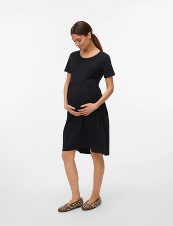 Mamalicious Mlmia Ss Jrs Abk Skater Dress Noos - Black - XS