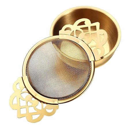 Ruostumattomasta teräksestä valmistettu teesuodatin tippalautasella, helppokäyttöinen kääntyvä lehtien ripustussuodatin keittiöön