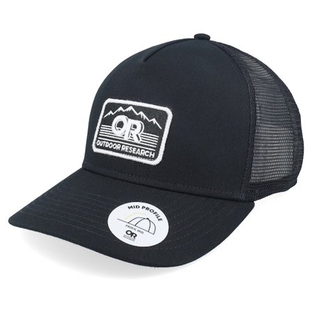 Outdoor Research - Zwart trucker Cap - Advocat Black A-Frame Trucker @ Hatstore