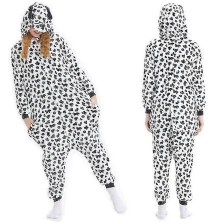 Unisex voksen Kigurumi dyrekarakter kostume onesie pyjamas onepiece plettet hund Spotted Dog S