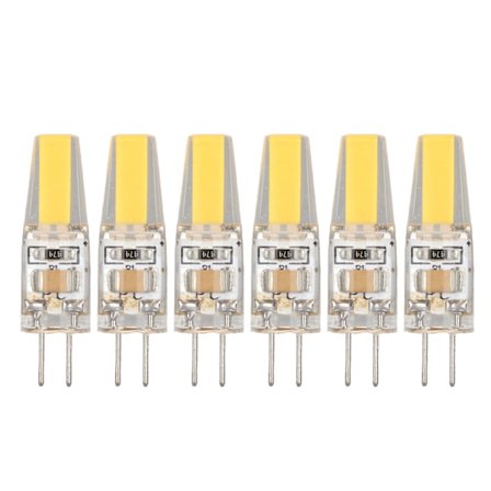 6 stk 6W 500LM G4 Glødepære LED COB Silikon Gel Energibesparende Glødepære til Loftlampe Vægslampe Bordlampe 220V Varmt Hvid