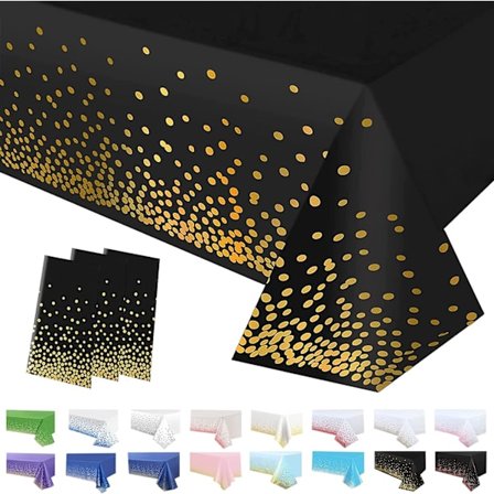 Sorte 3 stk. Halloween engangsbordduge, vandtætte bordduge