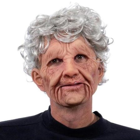 Funny Realistic Latex Old Man Woman Mask With Hair Halloween Cosplay Fancy Dress Head Rubber Party Costumes Villain Joke Props