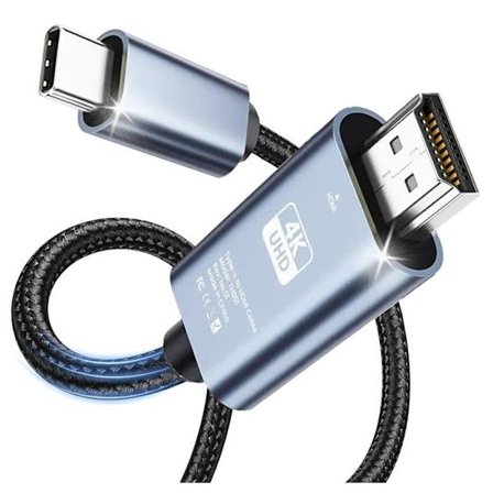 USB C till HDMI-kabel 4K 60Hz Typ C (Thunderbolt 3) till HDMI för Surface, MacBook, iMac, iPad, Dell, HP, Lenovo, Galaxy, Huawei - 2M