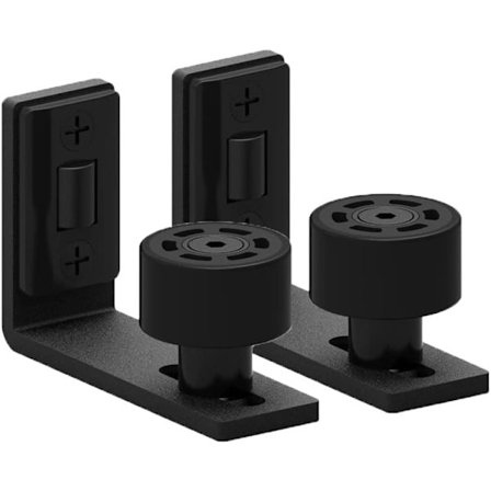 2 stk. Justerbar gulvstyring væg/dør bundstyring til skydedør i træ sort