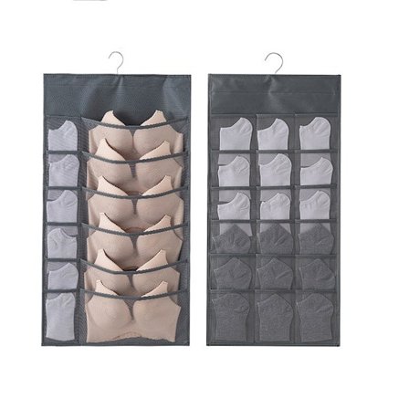2 STK Hængende Opbevaringspose Undertøjsorganisator til Garderobe Do, ZQKLA