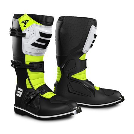Motokrosové Boty Shot Race 2 Dětské Černá/Bílá/Žlutá 36
