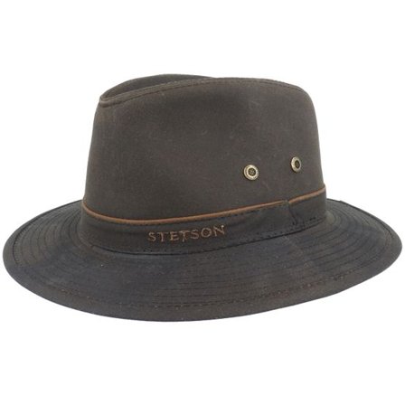 Stetson - Brun trilby Hatt - Ava Waxed Cotton Brown Trilby @ Hatstore