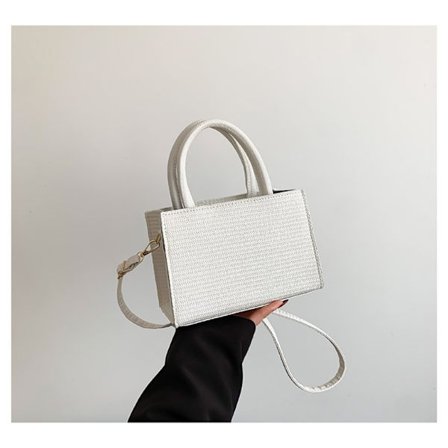 Skulderveske Vevd Mønster Veske HVIT