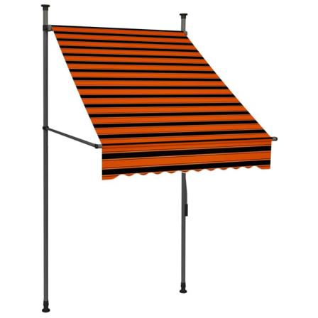 Vidaxl Markis Manuellt Infällbar Med Led 100 Cm Orange Och Brun Multifärg