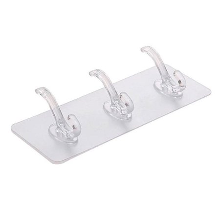 3/6 Hooks Bathroom Nail-free Wall Hook A Row Of Traceless Hooks Wall Hanger Sticker Transparent Plastic Glue Hooks Kitchen