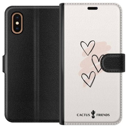 Kompatibelt Lommeboketui til Apple Apple iPhone XS Max Cactus and Friends - Soft Romance Sketch