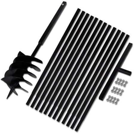 vidaXL Jordborr 200 mm Stål inkl. förlängningsrör 13 meter