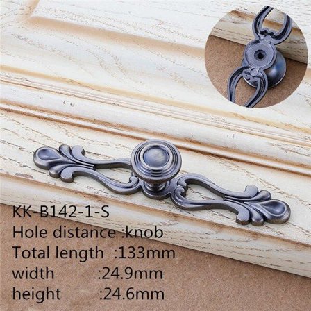 Dörrhandtag 2 st Retro Antik Brons Europeisk Låda Lantlig Möbel Svart Kökshandtag Skåpknapp