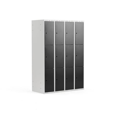 3 door locker CLASSIC, 4 modules, 1740x1200x550 mm, black