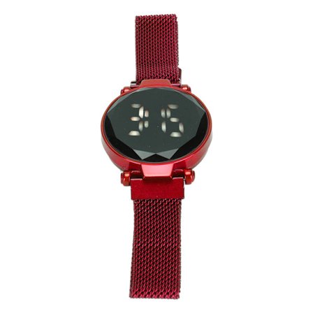 LED Dameur med Stor Skærm, Alloy Fashion Digital Rød