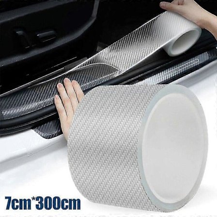 Ovenkynnyslista kynnysauton puskurille auton hiilikuitu autotarvikkeet koko runko PVC-suoja kynnys naarmuuntumissuoja 300cmx7cm ajoneuvon 