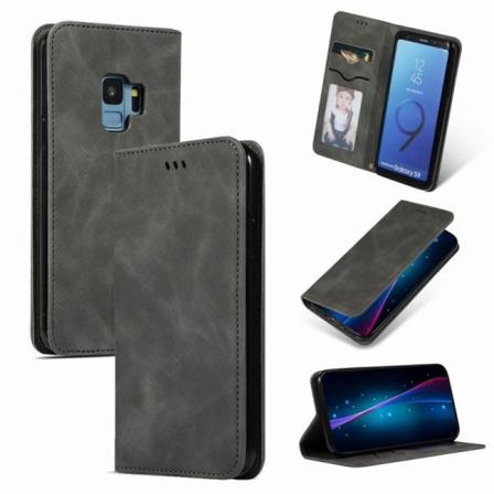 Samsung S9 Flipfodral Kortfack Mocka Svart