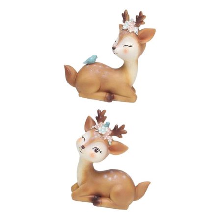 2 stk. Hjort Figur for Hjem Hage Dekorasjon Ornament Tenkning
