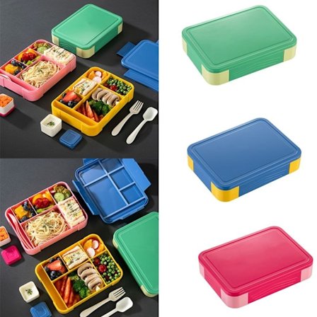 Bento Lunch Box Salladsdressing Behållare Frukt Snack Box Green