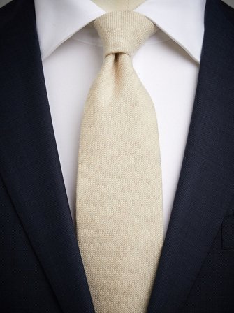 John Henric Men's Beigefarbene Kaschmirkrawatte Size 7,5