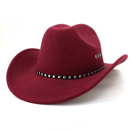 Western Cowboy Cowgirl Hat, Pinch Front Faux Felt Cowboy Hat