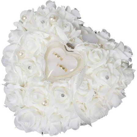 Bröllopsringkudde, romantisk spetsrosbröllopshjärtaring P