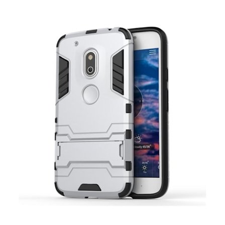 Hårderåde Motorola G4 Play Hybridskal - Silver