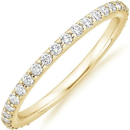 (Guld) Kubisk Zirkonia Diamant Stapelbar Damernas Evighetsring, 925 Sterling Silver Diamant Ring