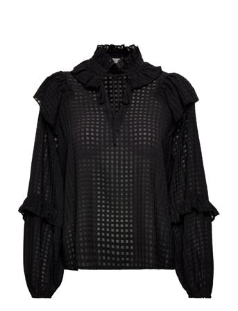 Dawn Blouse Pitkähihainen Pusero Paita Musta A-View