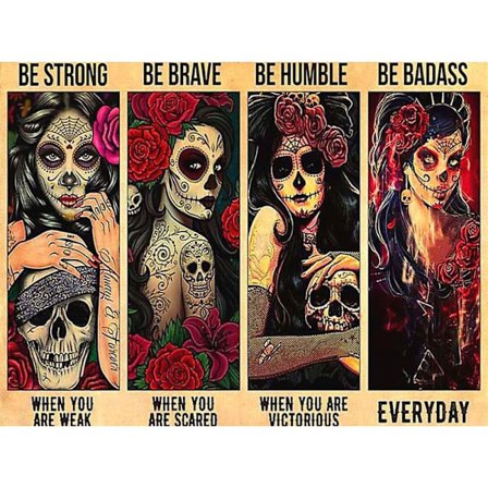 30 x 40 cm, Skull girl Diamond Painting Diamond Broderi Måla