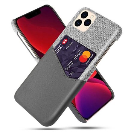 Bofink iPhone 12 Pro Max skal med korthållare - Silver/Grå