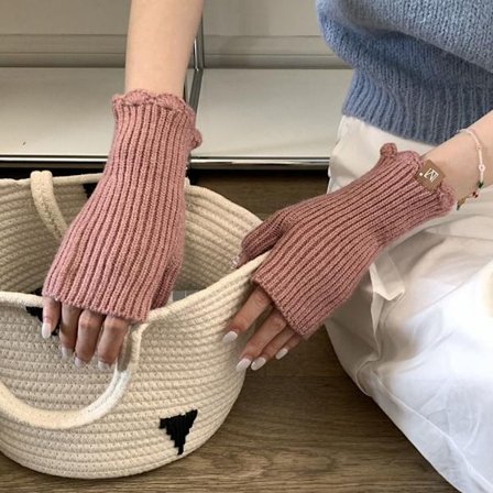 1 Par Half Finger Handskar Fingerless vantar ROSA